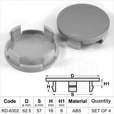 Wheel center caps centre