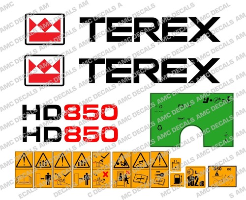 Terex hd850 dumper decals - hd850,