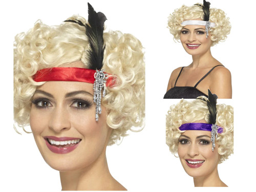 Satin flapper headband - flapper, with
