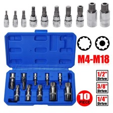 10Pack Multi Spline Bit 1/4"