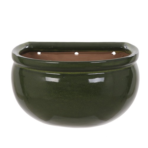 Green ceramic wall planter pot - ceramic,
