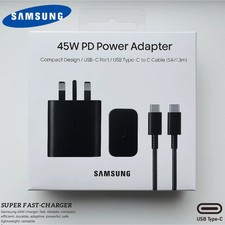 Samsung Galaxy Official 45W Super Fast Charger 2.0 with USB-C to C Data Cable