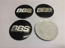 4x Sticker BBS Wheel Centre Cap Hub 3D Logo 65mm 6.5cm Black / Silver Stickers