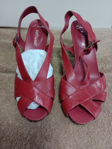 Clarks red software - clarks, leather
