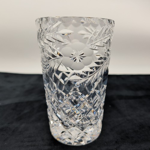 Tutbury crystal cylinder vase - tutbury,