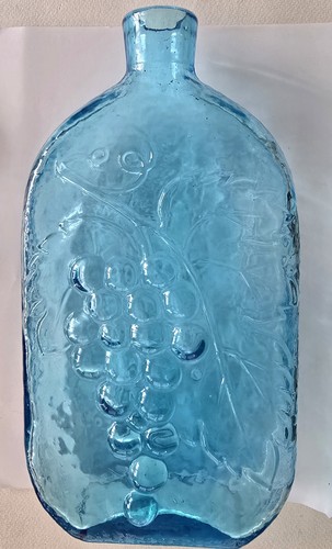 Aqua blue glass bottle - blue, vase