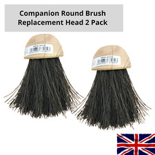 Replacement Companion Round Brush Head Fireplace Fire Hearth Refill Pack of 2