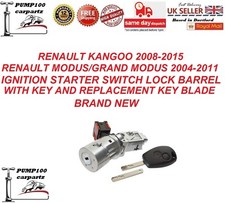 FOR RENAULT KANGOO 08-15 MODUS 04-11 IGNITION  STARTER LOCK  BARREL & KEYS