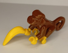 LEGO Aimal Figure - Monkey with Yellow Hands and Feet 'Brown' - (2550c01).