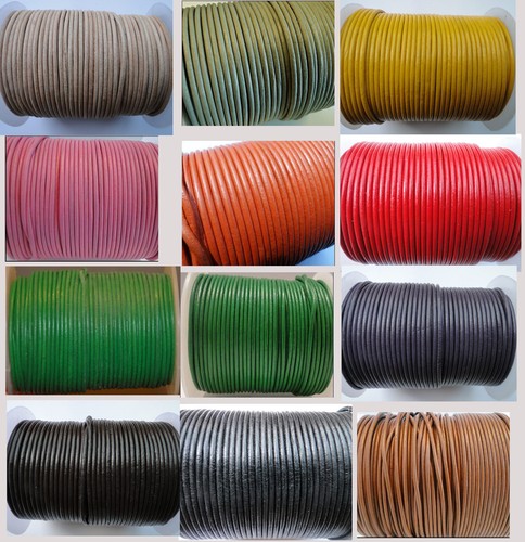 Real round leather cord - round,