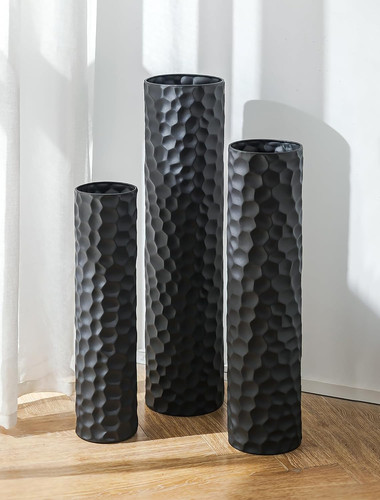 Black large floor vase - large,