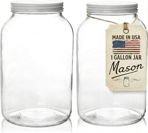 Gallon glass jar with lid - glass,