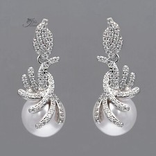 Pearl Dangle earrings Cubic