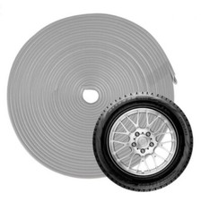 SILVER Grey Alloy Wheel Rim Protectors Embellishers Trim Strips Kit 