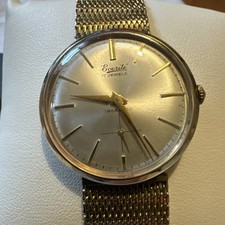 VINTAGE 1960S EVERITE 17 JEWELS  SWISS MADE GOLD PLATED 33MM WORKING.