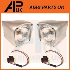 Head Lamp Light Kit c/w Plastic Cowls & Plug for Massey Ferguson 135 165 Tractor