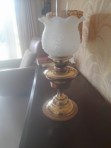 Vintage brass oil lamp good - lamp, in