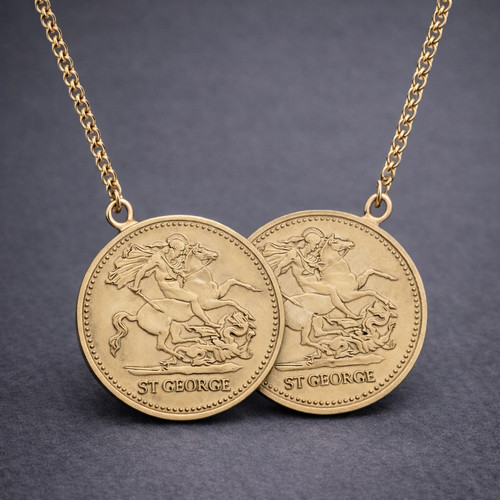 Half sovereign necklace 9ct - half,