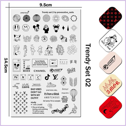 Nail stamping plate trendy - nail,