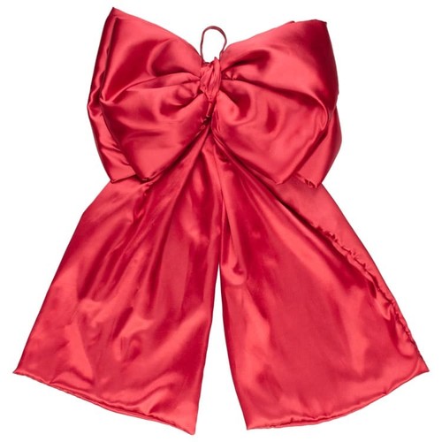 Large red satin bow decoration - satin,