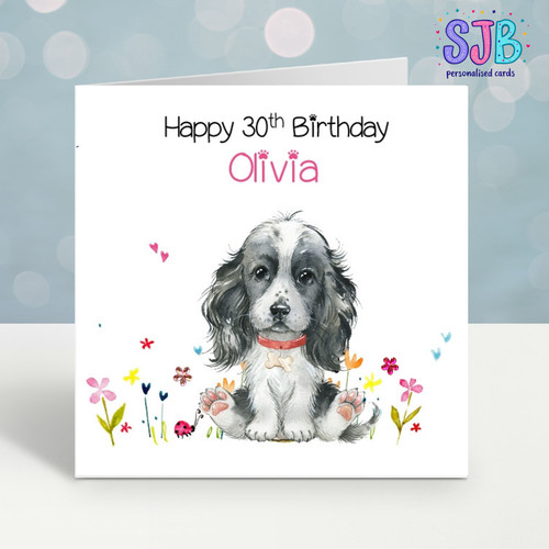Cocker spaniel birthday card - birthday,
