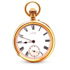 Authentic 18ct Yellow Gold Open Dial Pocket Watch – 1881 – 80.9g RRP $7,500*