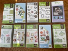 Cricut Cartridges Lot of 10, 9 with booklet, overlay and case