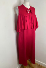 Somerset by Alice Temperley cold shoulder dress 12 VGC ruffle pink textured