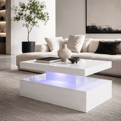 White gloss coffee table - table, 90cm