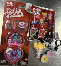 Monogram Mattel 80th Anniversary Polly Pocket Figural Bag Clip Locket Lot Of 3