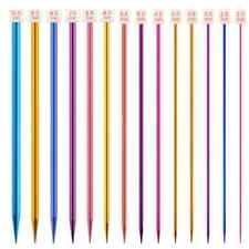 Pair of  Aluminium Knitting Needles 35cm size 2mm-10mm, colourful, High quality