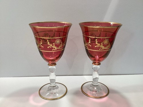 Vintage wine glasses gold - vintage,