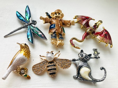 Vintage style brooch job lot - vintage,