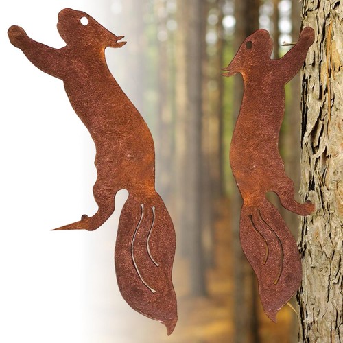 Rusty metal squirrel tree - rusty,