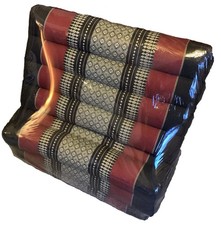 Thai Kapok 3-Fold Meditation Mattress with Triangle Cushion - Wine Red