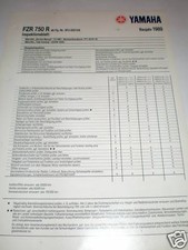 Inspektionsblatt Yamaha FZR 750 R Typ 3PJ - Stand 1989
