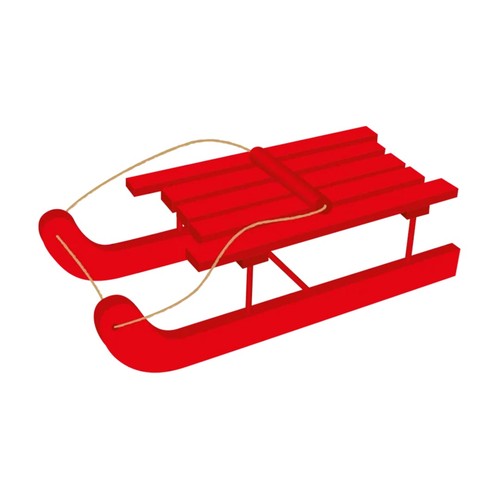 Naughty elf red wooden sledge - naughty,