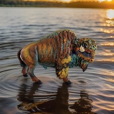 Yellowstone Buffalo Trace 9” Bourbon Statue Multicolor Western Figure Whisky