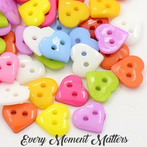 100 mixed coloured heart - 100,