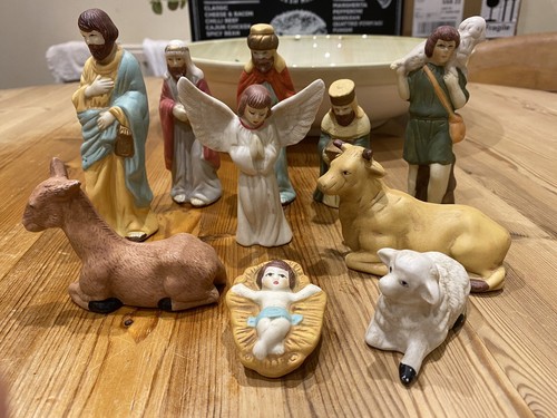 Ceramic nativity figures - nativity,