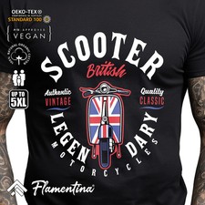 British Scooter Mens Tshirt Retro Bike T-Shirt Classic Road Racer Tee P305