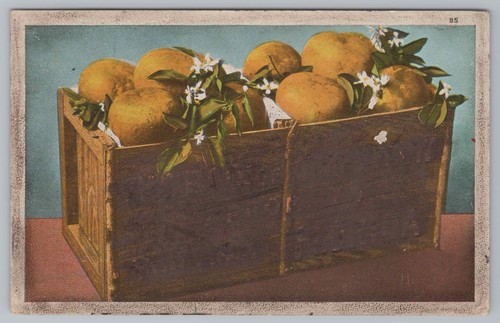 Postcard oranges crate - postcard,