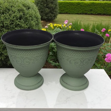 Eden Urn 20cm Decorative Planter Pot Classic Green Outdoor Garden Plant Holder