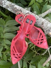 D&G Red Strappy Pointed Toe