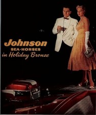 1956 JOHNSON SEA-HORSES IN HOLIDAY BRONZE MOTOR CHRIS CRAFT MAGAZINE AD 26-37