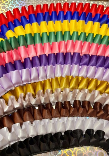 25mm box pleated ribbon many
