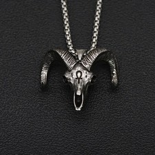 Goat Skull Pendant Necklace