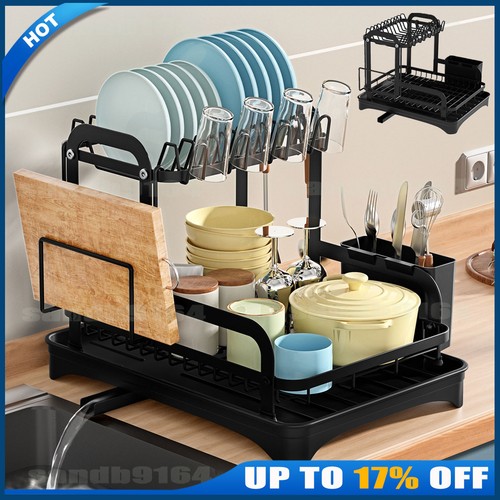 Tier dish drainer rack with - 2,