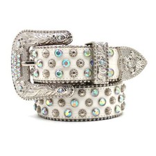 Men Women Western Rhinestone Belt Cowgirl Cowboy Crystal Studded Punk Belts