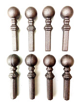 8  Metal Weldable Rail Head Wrought Iron Ball Top Railings Finials